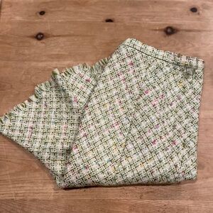 I C E Vintage Tweed Houndstooth Fully lined fringe pleats 90’s preppy academia M